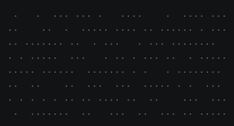 Gray dots gather into the text a row at a time, then the text flashes white and settles to blue