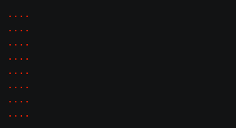 Rows slide in while every character turns from a red dot to white text at the same time