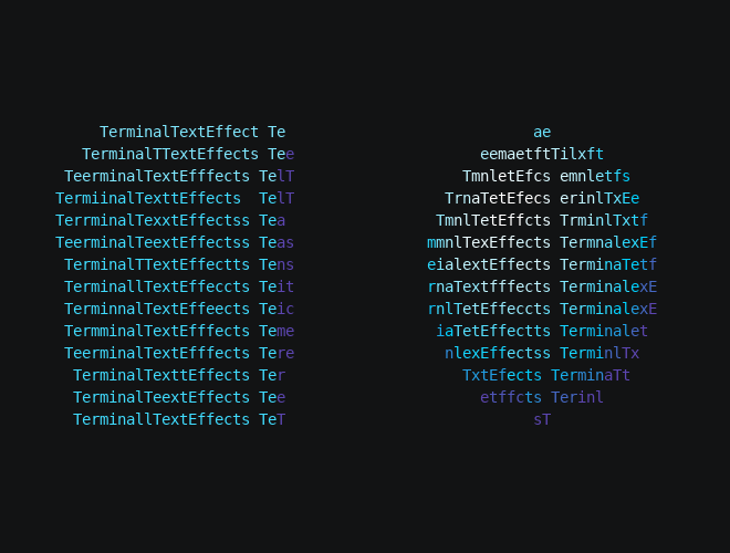 The input text wrapped over a turning cube and sphere